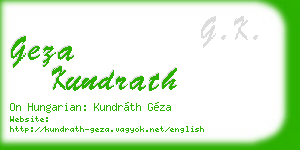 geza kundrath business card